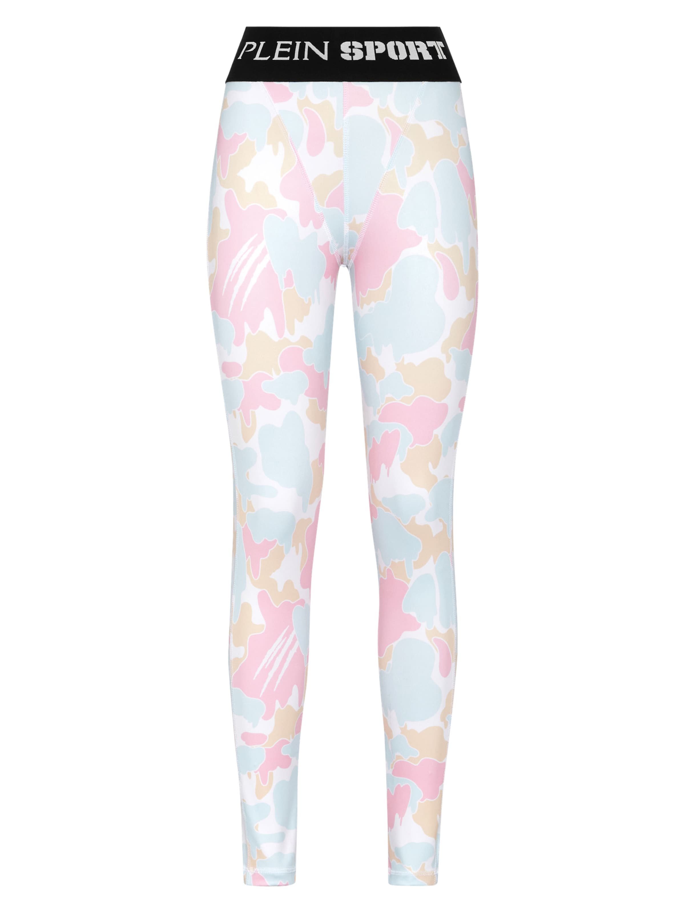 Plein Sport - Skinny Leggings em rosa: frente