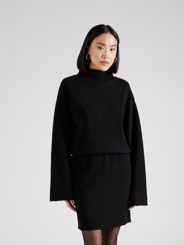 SECOND FEMALE Knitted dress 'Yuna' in Black: front
