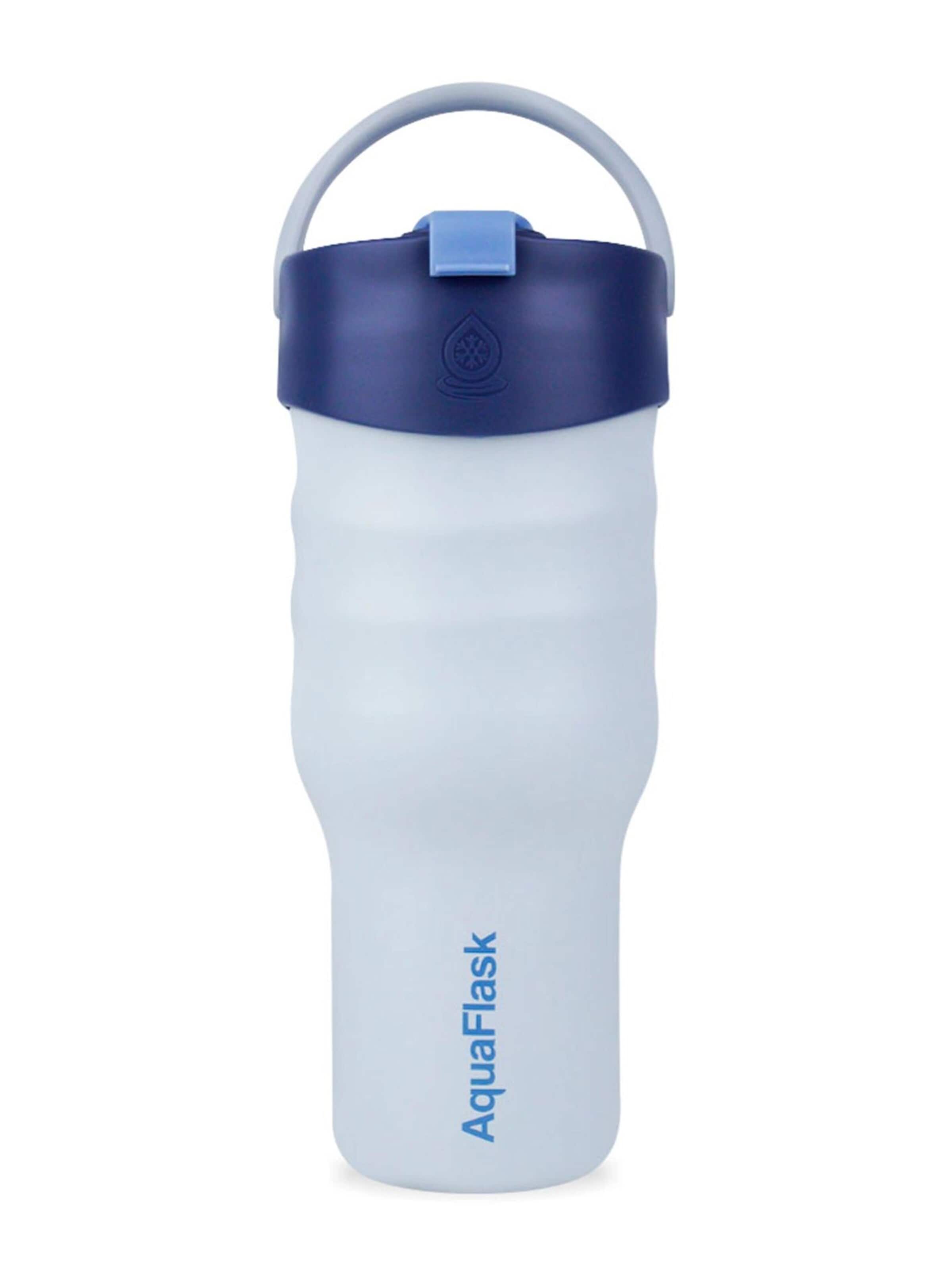 AquaFlask Láhev na vodu 'AquaFlask Termoláhev TUMBLER 887 ml' – modrá: přední strana