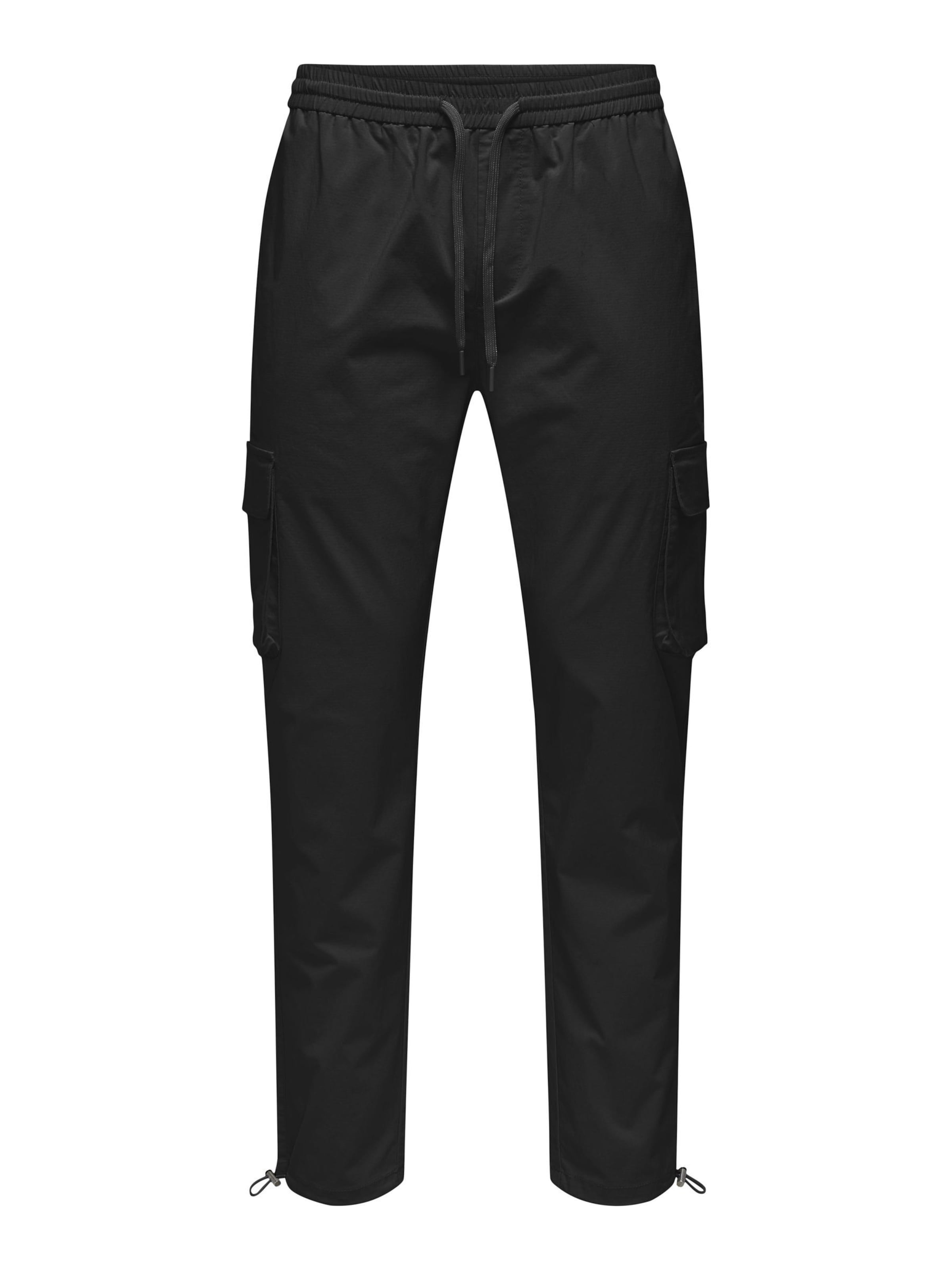 Only & Sons - Tapered Pantalón cargo en negro: frente