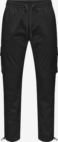 Pantalon cargo Only & Sons en noir : devant