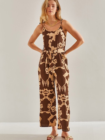 Bianco Lucci Jumpsuit in Cream / Chocolate, Item view