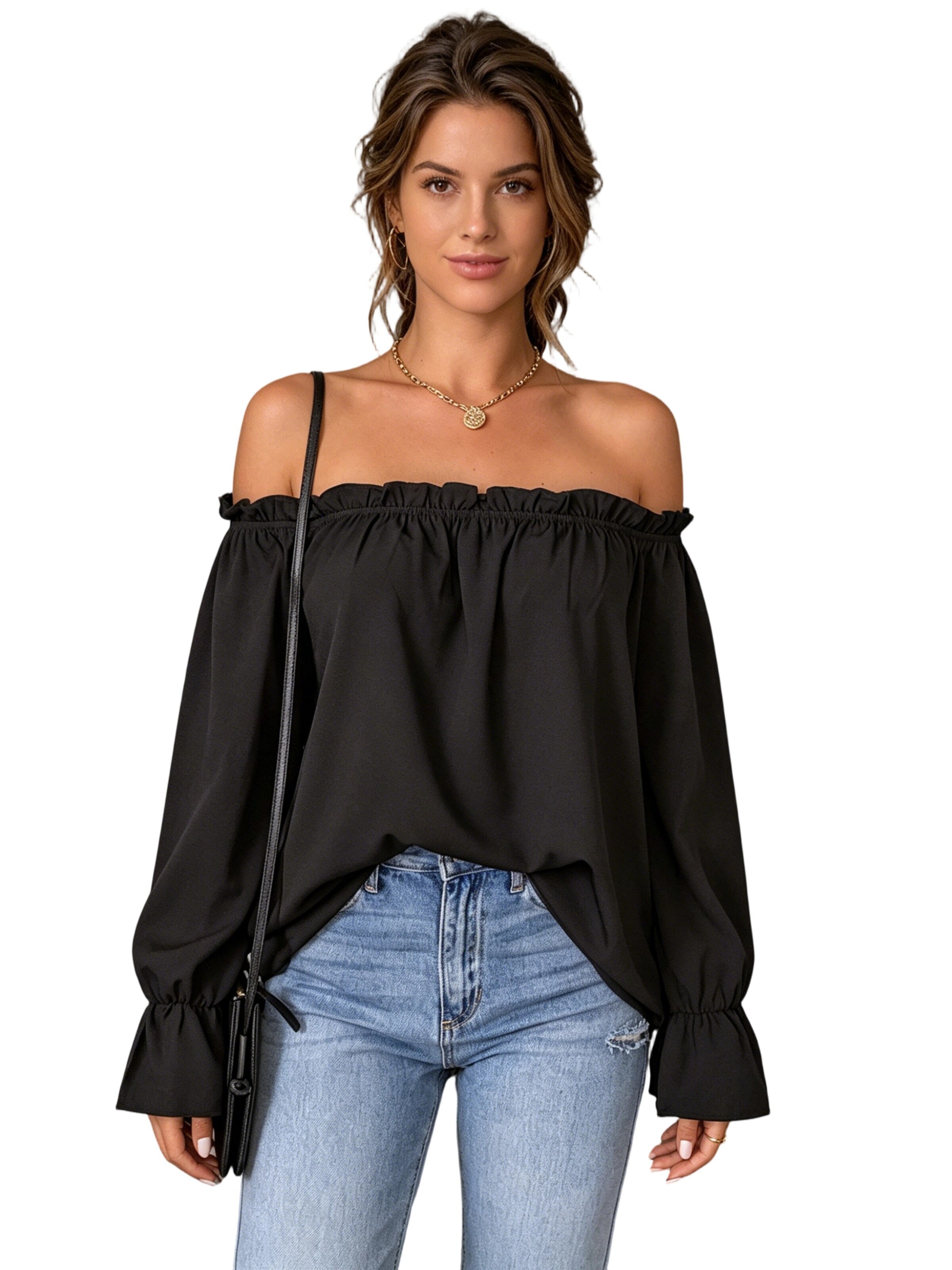 Yesfashion Bluse‌‌ in Schwarz: Vorderseite