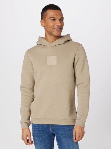 JACK & JONES Sweatshirt 'COBBLE' i beige: framsida