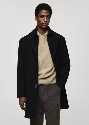 MANGO MAN Between-Seasons Coat 'Uriel' in Black: front