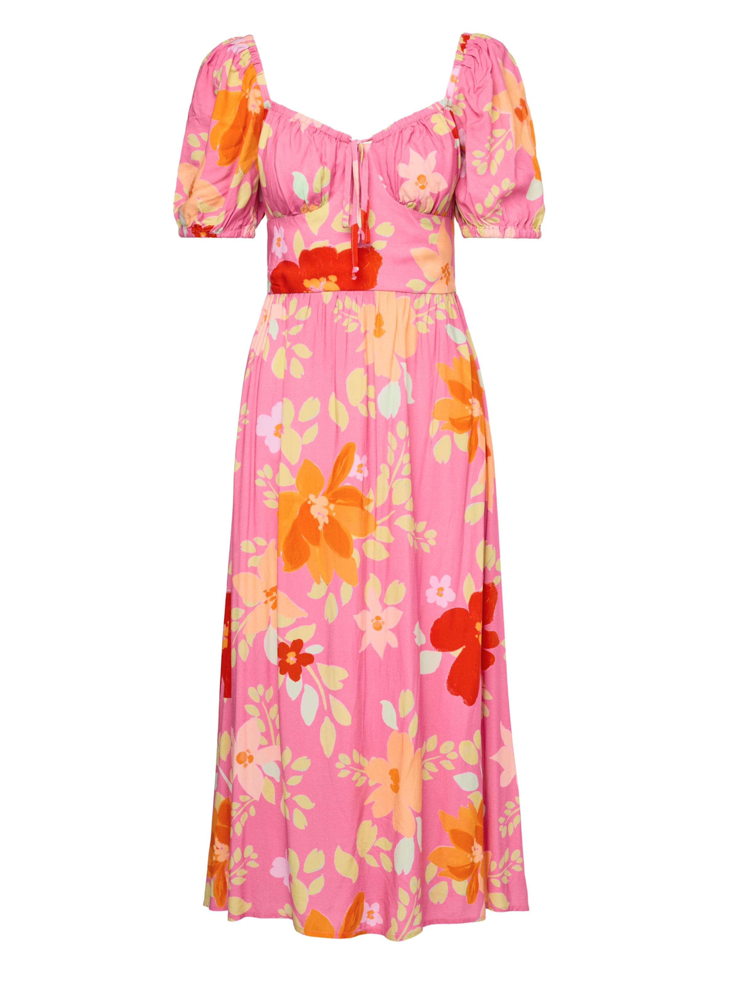 Laurella Kleid in hellgelb / pastelllila / dunkelorange / hellpink, Produktansicht