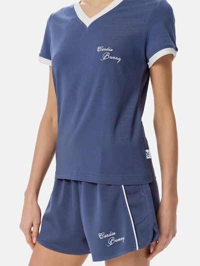 Cardio Bunny T-shirt 'RETRO' en XS en bleu, Vue avec produit