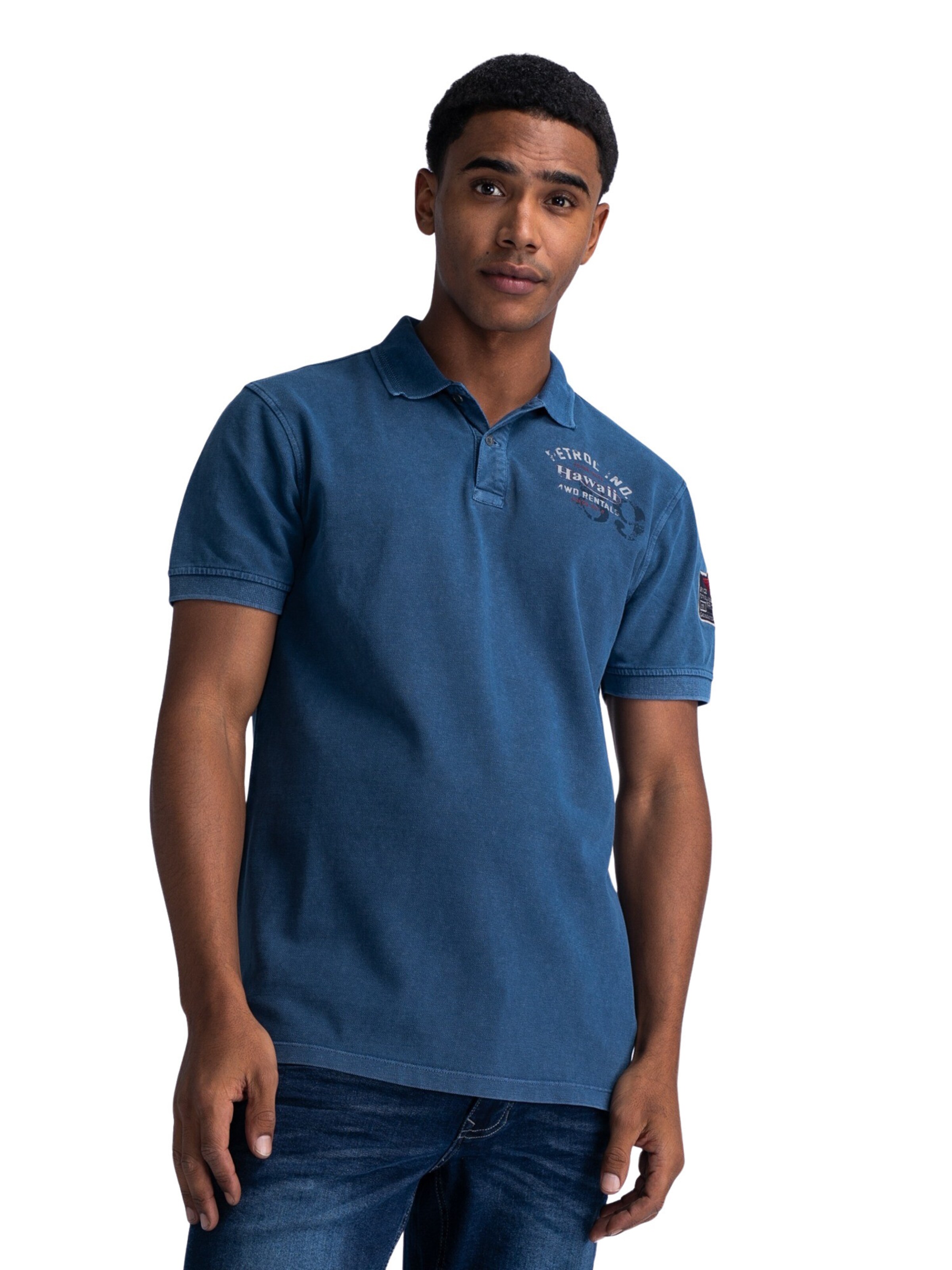 Petrol Industries Shirt 'Meander' in Blauw: voorkant