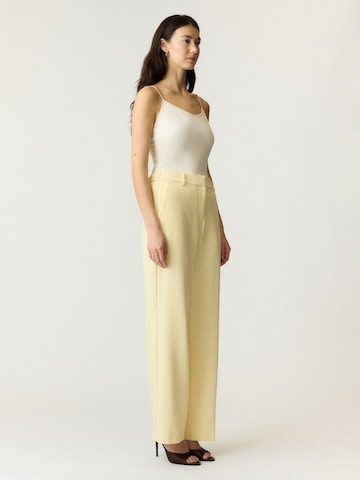 YAS Wide leg Broek 'YASLikka' in Geel