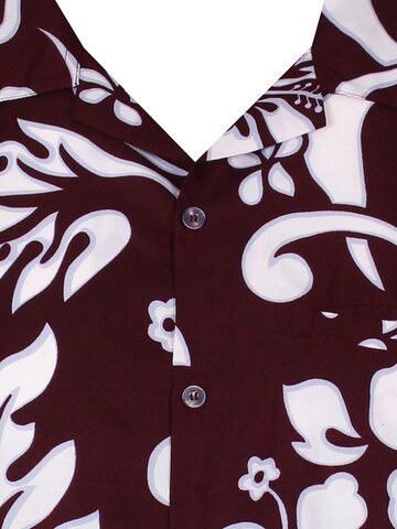 King Kameha Shirt 'Hibiscus'‌‌‌‌‌‌‌‌ in Rot