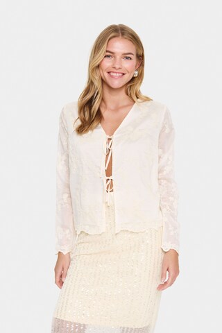 SAINT TROPEZ - Blusa 'Kirsty' em branco: frente