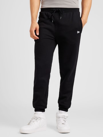 NEW ERA Tapered Pants 'ESSENTLS' in Black: front