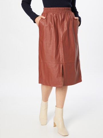 SOAKED IN LUXURY Skirt 'Cady' in Brown: front