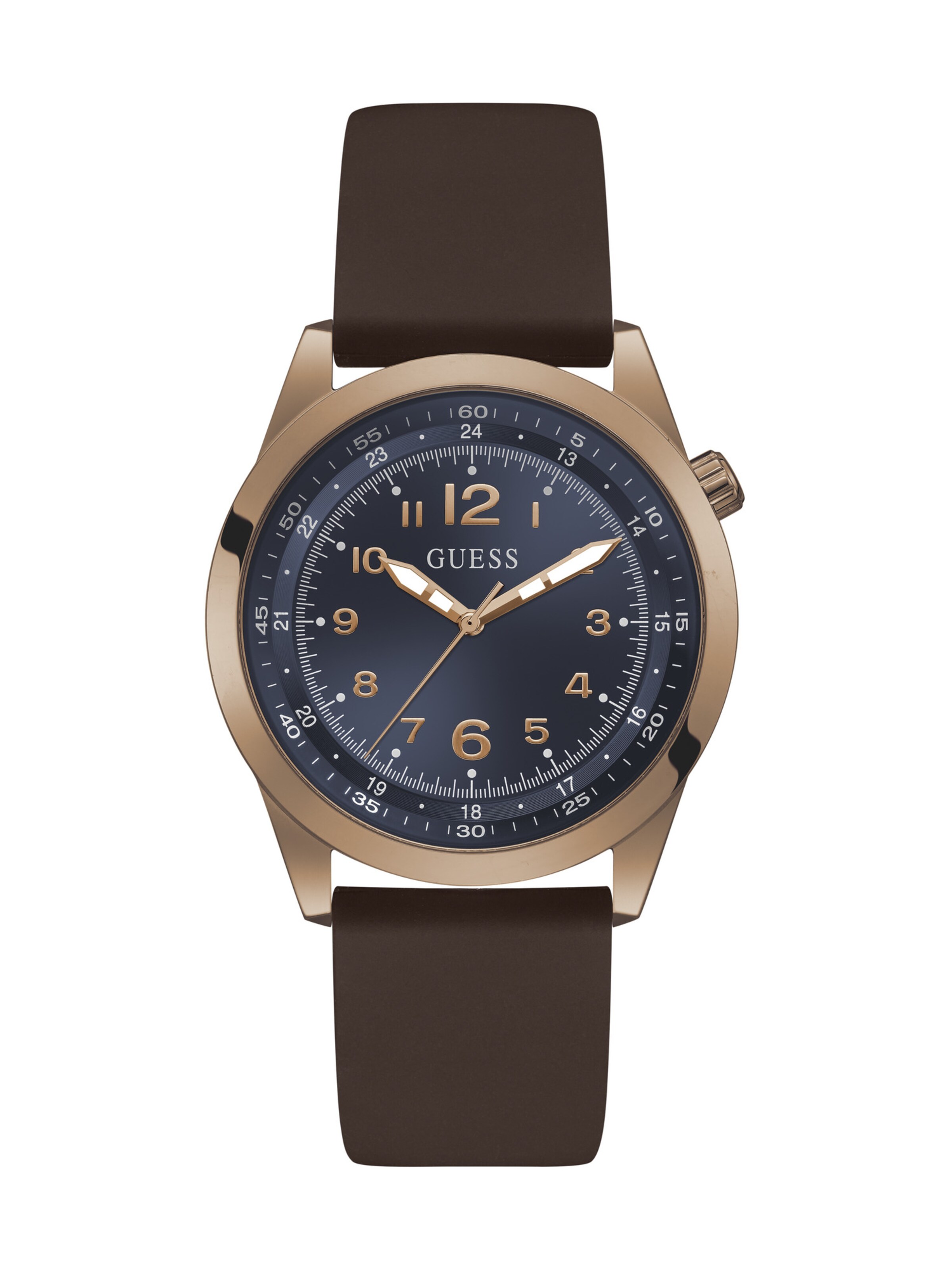 GUESS Analoog horloge MAX in Chocoladebruin ABOUT YOU
