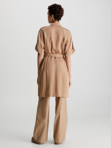 Calvin Klein Shirt Dress in Brown