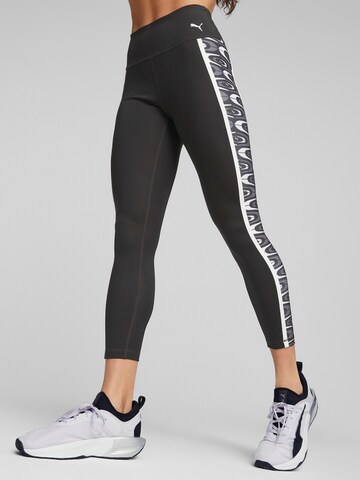 PUMA Skinny Workout Pants in Black: front