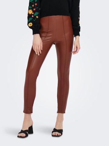 ONLY Skinny Trousers 'Pips' in Brown: front