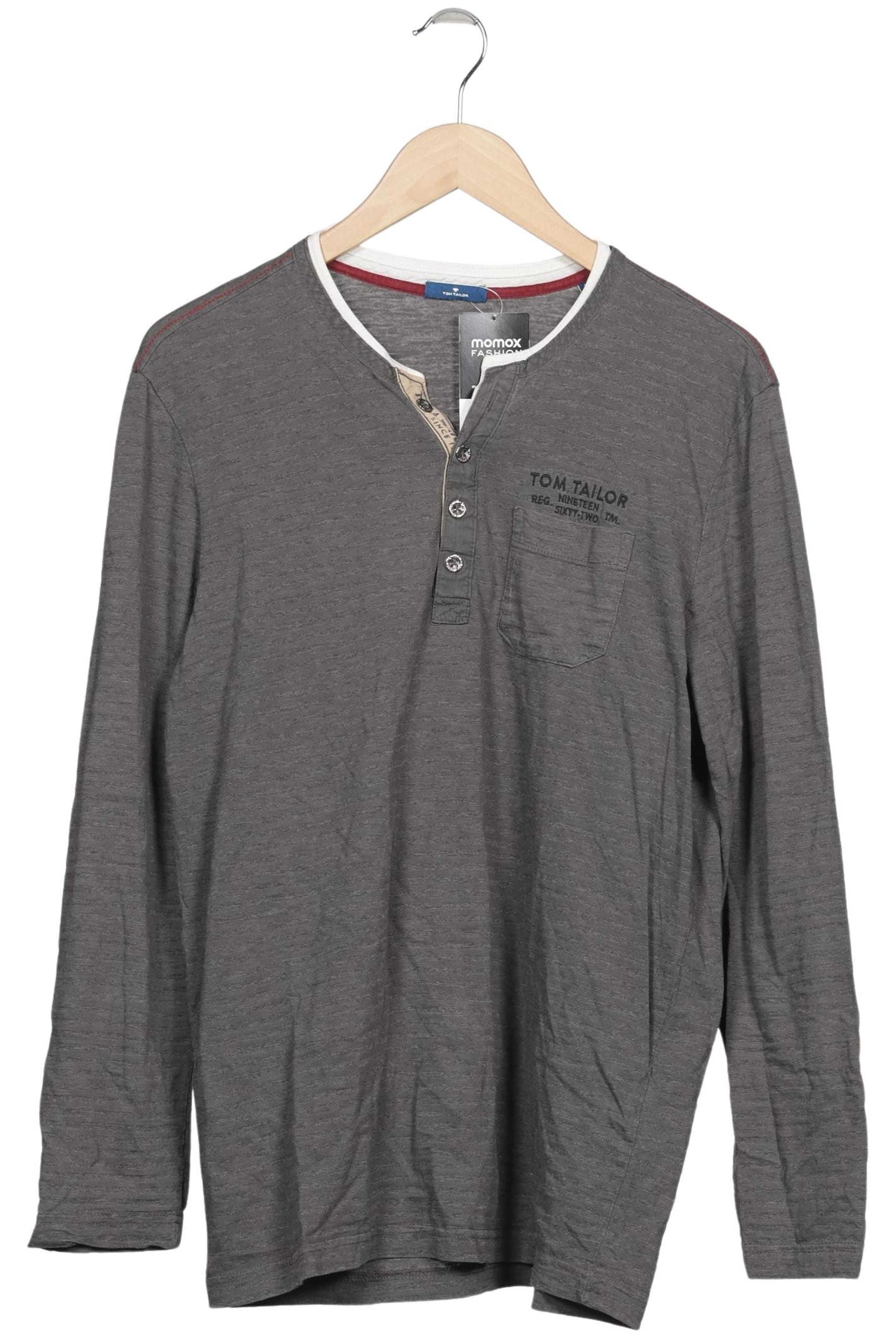 TOM TAILOR Langarmshirt L in Grau: Vorderseite