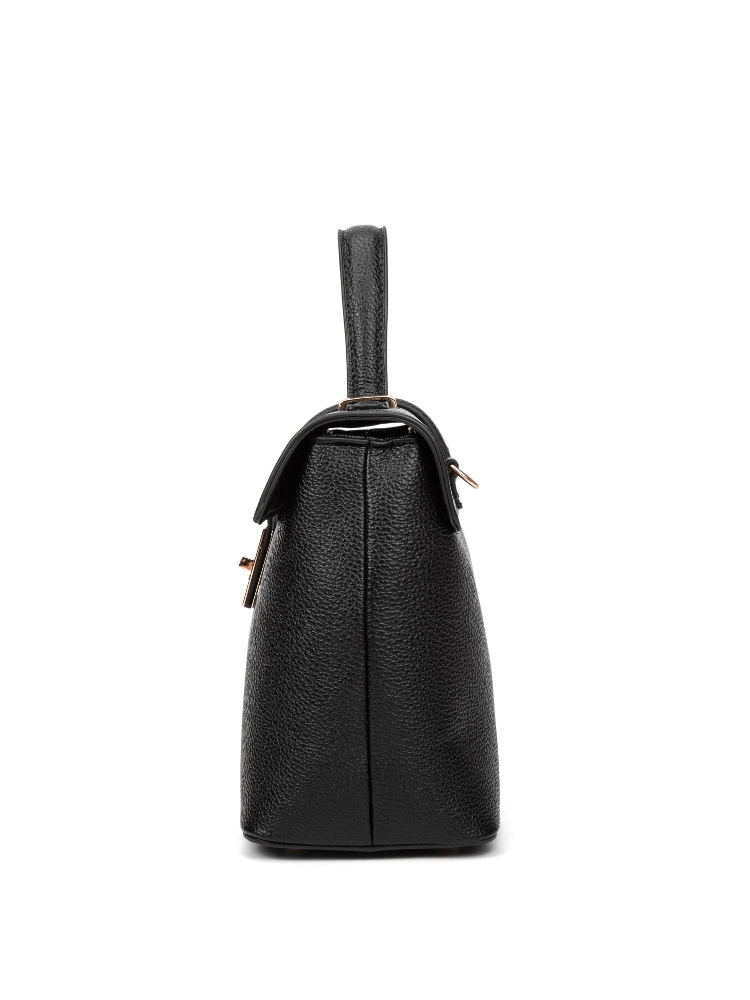 Borsa a mano 'Borsa a Mano Donna Pelle Vegana PU con Girello e Tracolla Rimovibile' di Diana&Co. in nero
