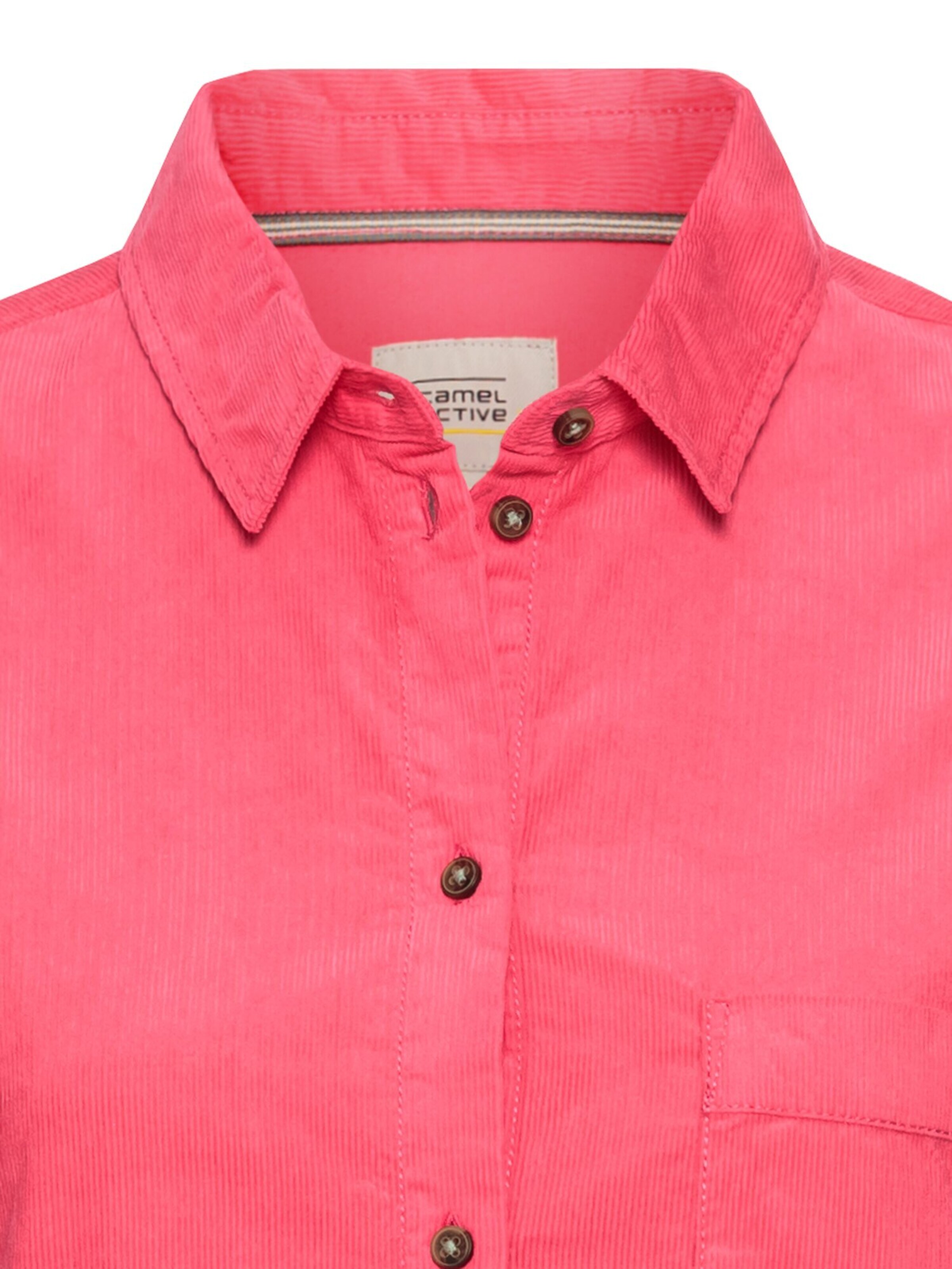 CAMEL ACTIVE Cordbluse mit Brusttasche in Pink