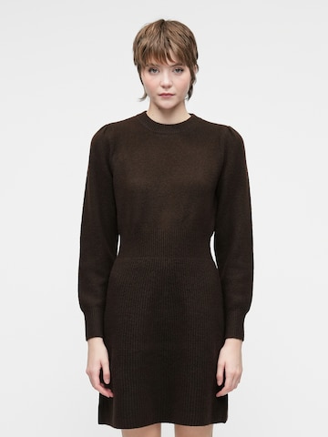 VILA Kootud kleit, värv pruun: eest vaates