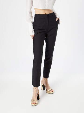 Karen Millen - regular Pantalón de pinzas en negro: frente