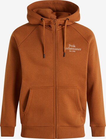 PEAK PERFORMANCE Zip-Up Hoodie in Bronze: front