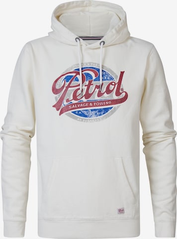 Sweat-shirt Petrol Industries en blanc : devant