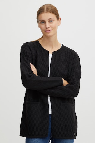 Oxmo Knit Cardigan in Black: front