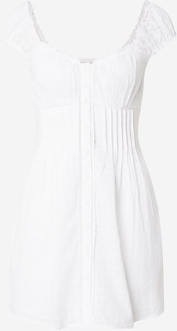 HOLLISTER Лятна рокля в бяло: отпред