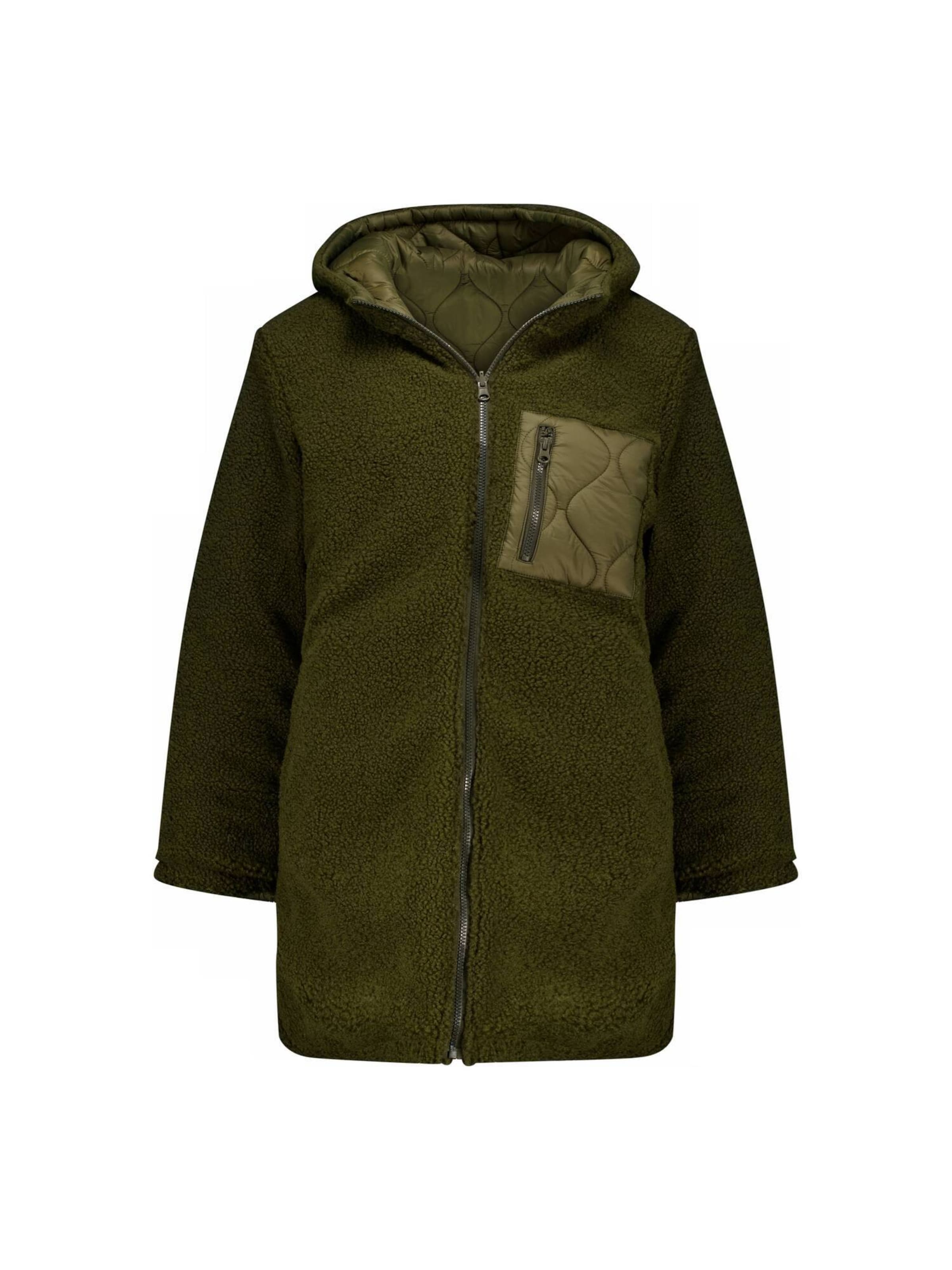 Deeluxe Wintermantel 'Edwina' in Groen: voorkant