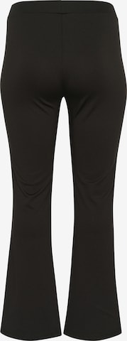 KAFFE CURVEFlared/zvonoliki kroj Hlače 'KC Jenna' - crna boja: prednji dio