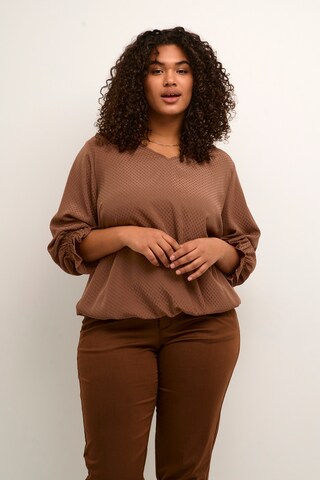 KAFFE CURVE Blouse 'Tina' in Brown: front