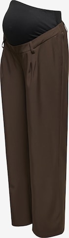 Only Maternity Bandplooibroek 'OLMPLEAT' in Bruin: voorkant