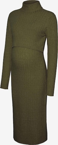 MAMALICIOUS Úpletové šaty 'Suniva' – zelená: přední strana