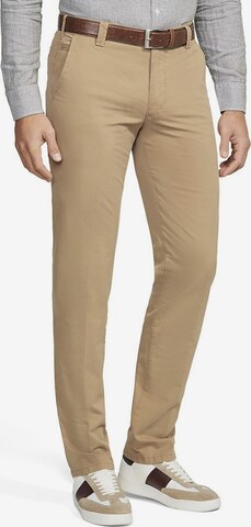 MEYER Slimfit Chino 'Bonn' in Bruin: voorkant