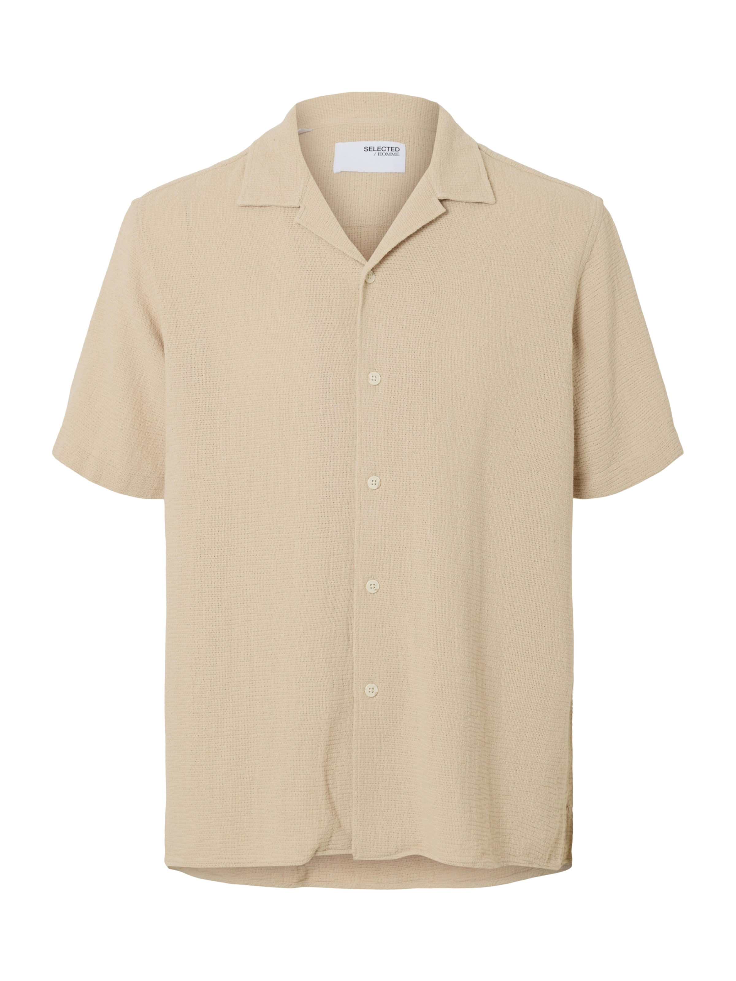 SELECTED Comfort fit Button Up Shirt 'Sal' in Beige: front