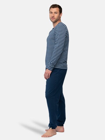 greenjama Long Pajamas 'Ringel' in Blue