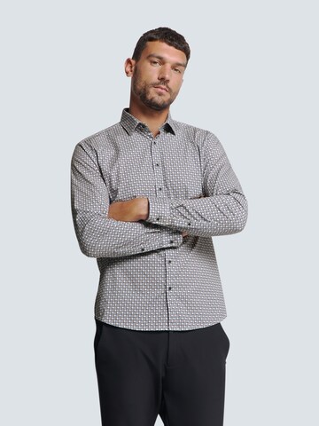No Excess Regular fit Overhemd in Blauw: voorkant