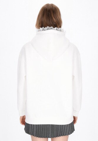 MYMO - Sudadera con cremallera en blanco