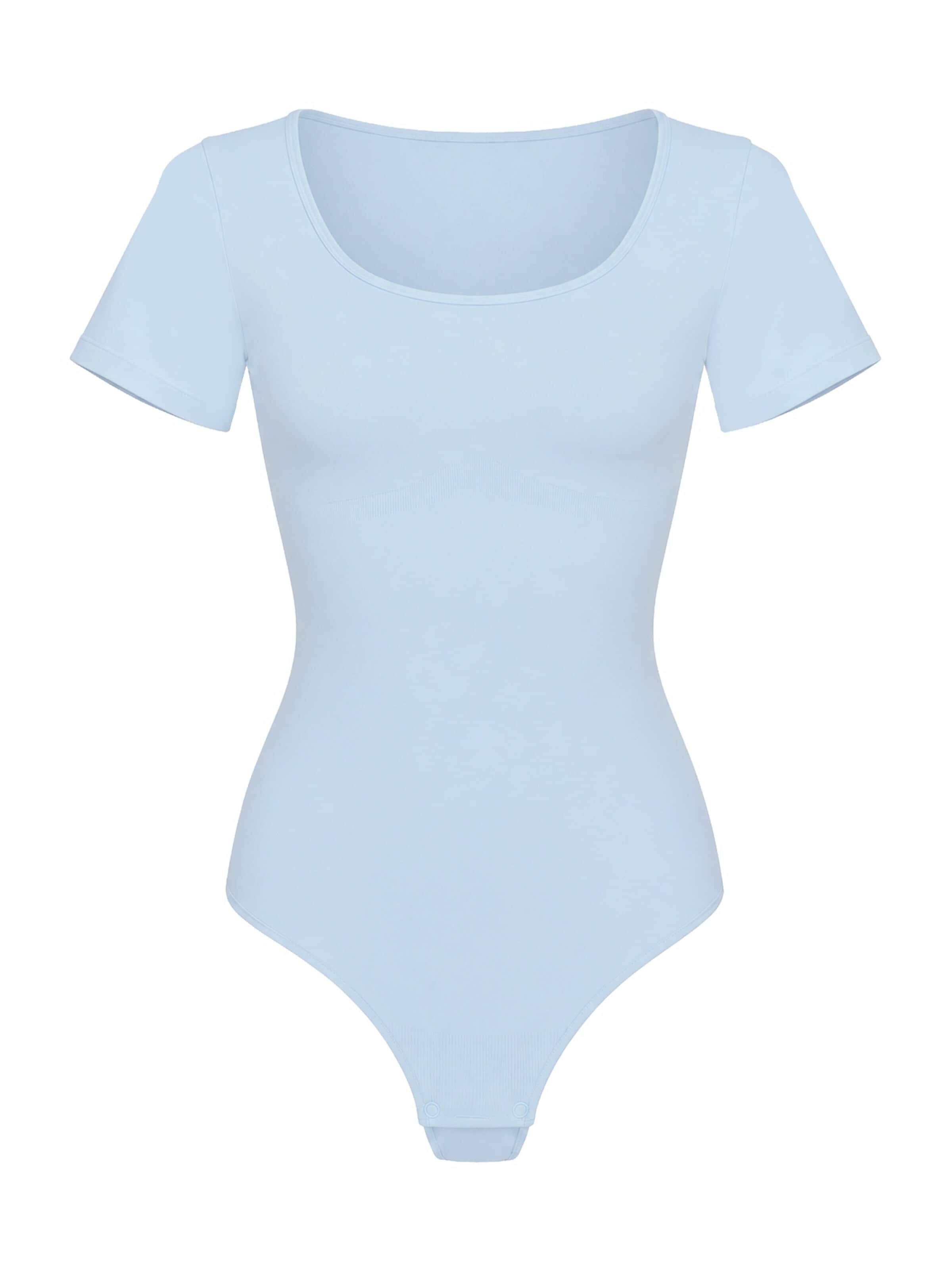 Body modellante 'Tshirt Sculpting Bodysuit with String' di cfab in blu: frontale