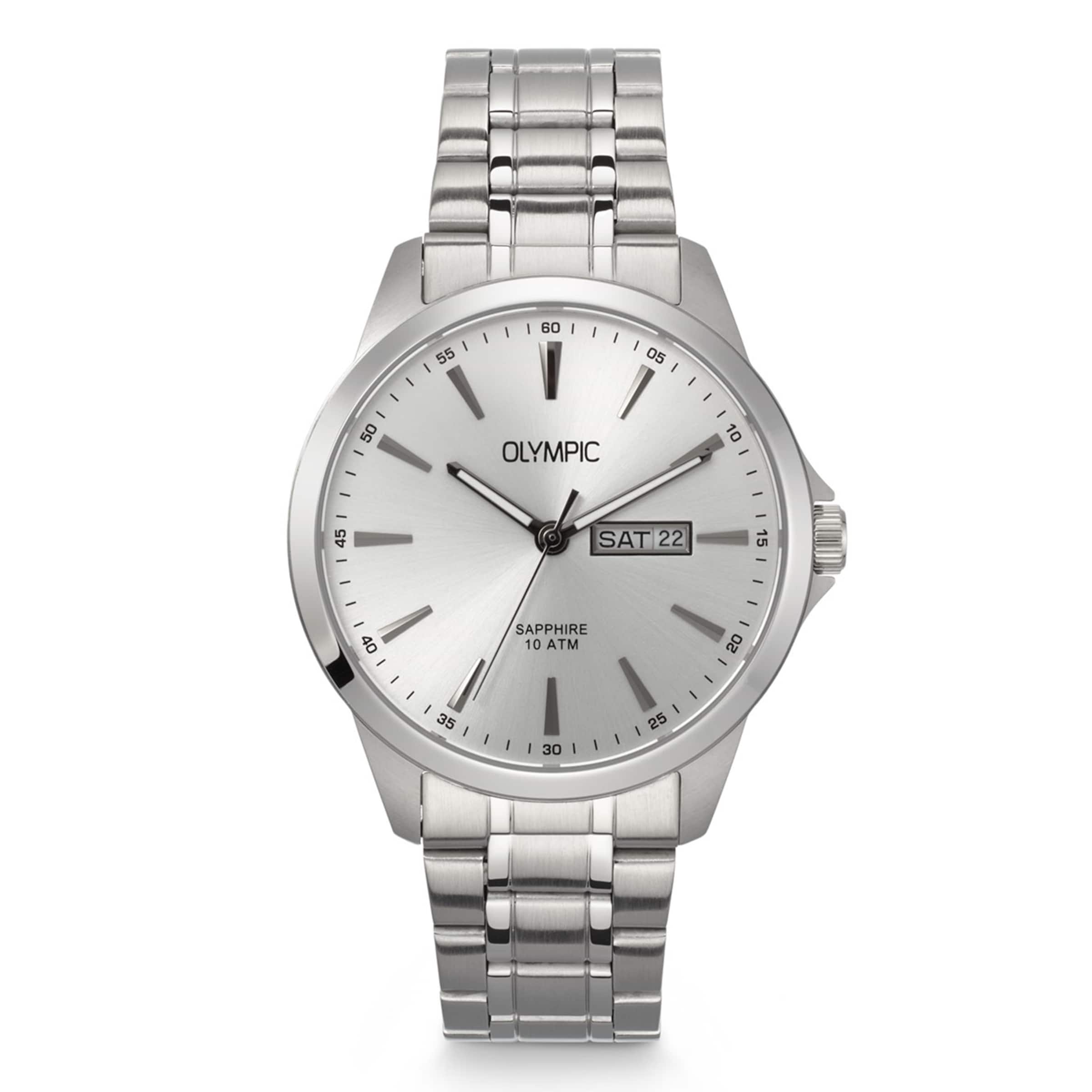 Olympic Analoguhr in Silber: Vorderseite