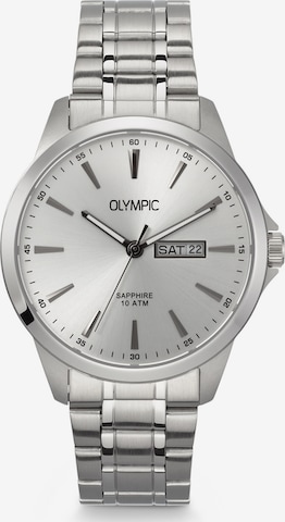 Montre à affichage analogique Olympic en argent : devant