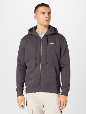 ALPHA INDUSTRIES Zip-Up Hoodie in Dark Grey | ABOUT YOU