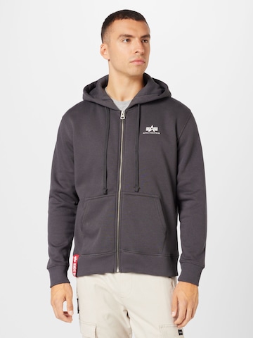 ALPHA INDUSTRIES Zip-Up Hoodie in Dark Grey | ABOUT YOU