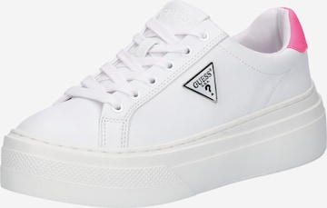 GUESS حذاء رياضي بلا رقبة 'AMERA' بلون أبيض: الأمام