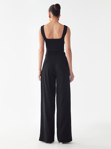 Willa Wide Leg Hose 'Rise' in Schwarz: Rückseite
