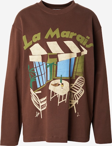 TOPSHOPMajica - smeđa boja: prednji dio