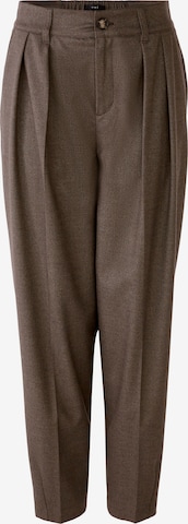 OUI Regular Pleat-Front Pants in Brown: front