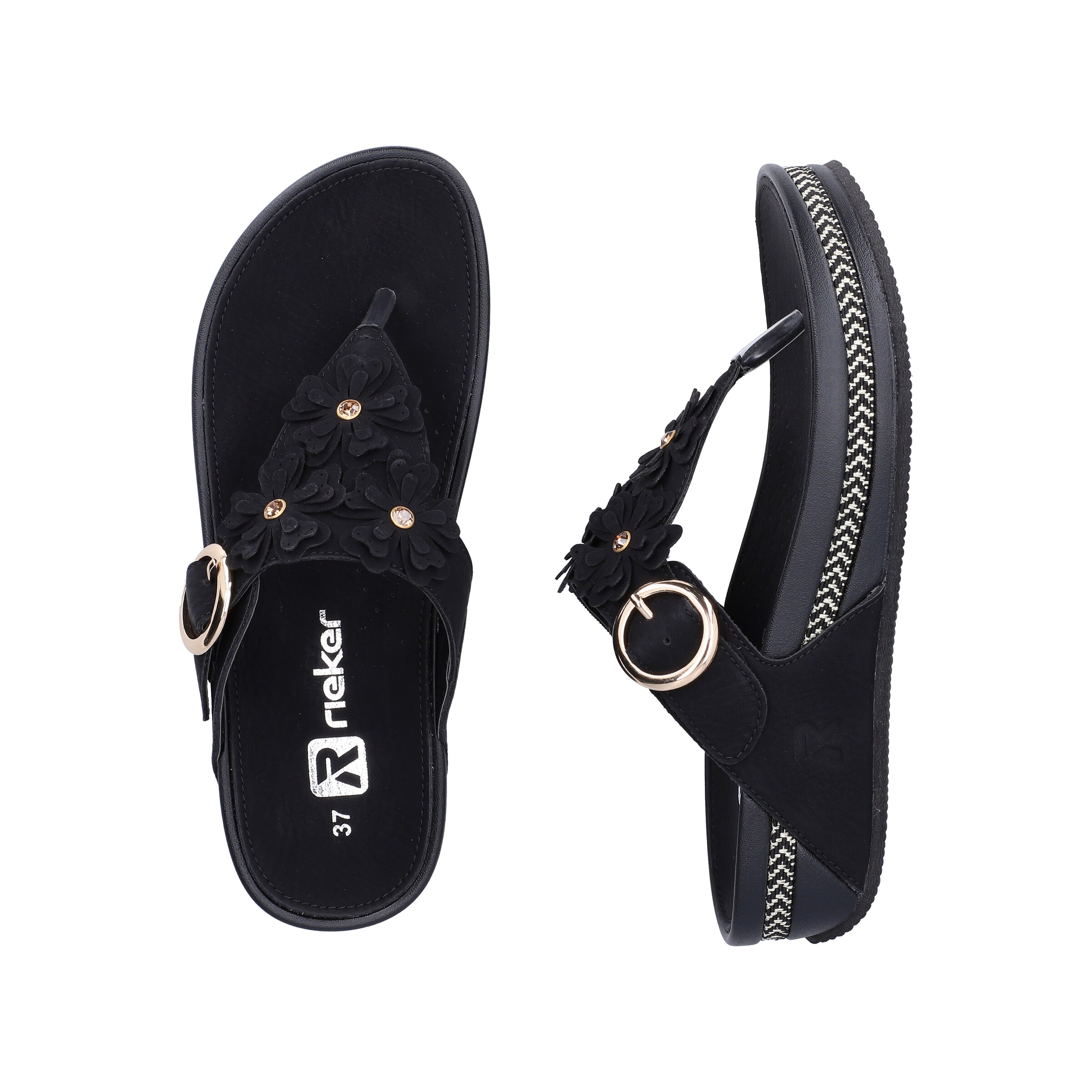 Tongs Rieker en noir